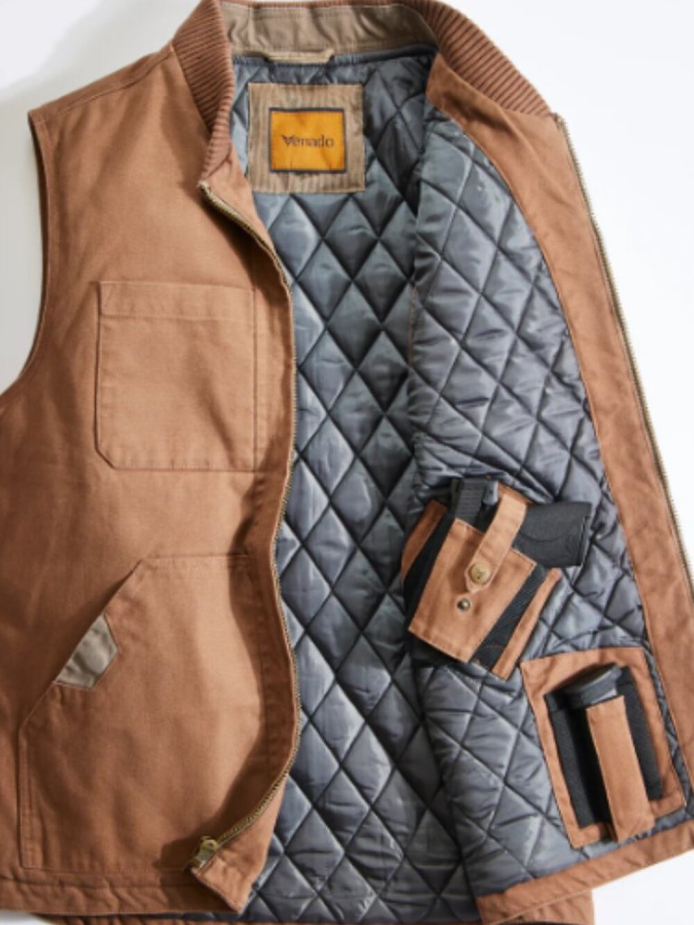 Concealed Carry Canvas Vest - Brown | Medium